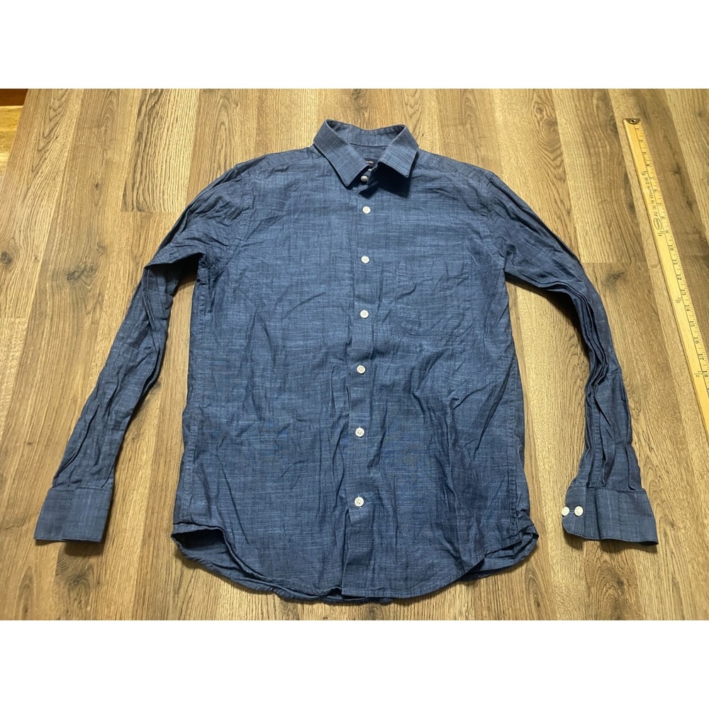 Peter England Shirt, Men's Size 39 XS? Blue, Plaid, Long Sleeve Button Up Shirt